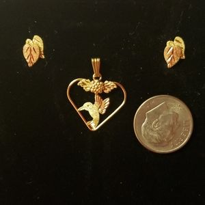 Black Hills Gold Pendent and Earrings